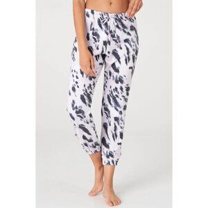 Onzie Flow Cropped Jogger Sweatpants, Calico, Pink/Grey